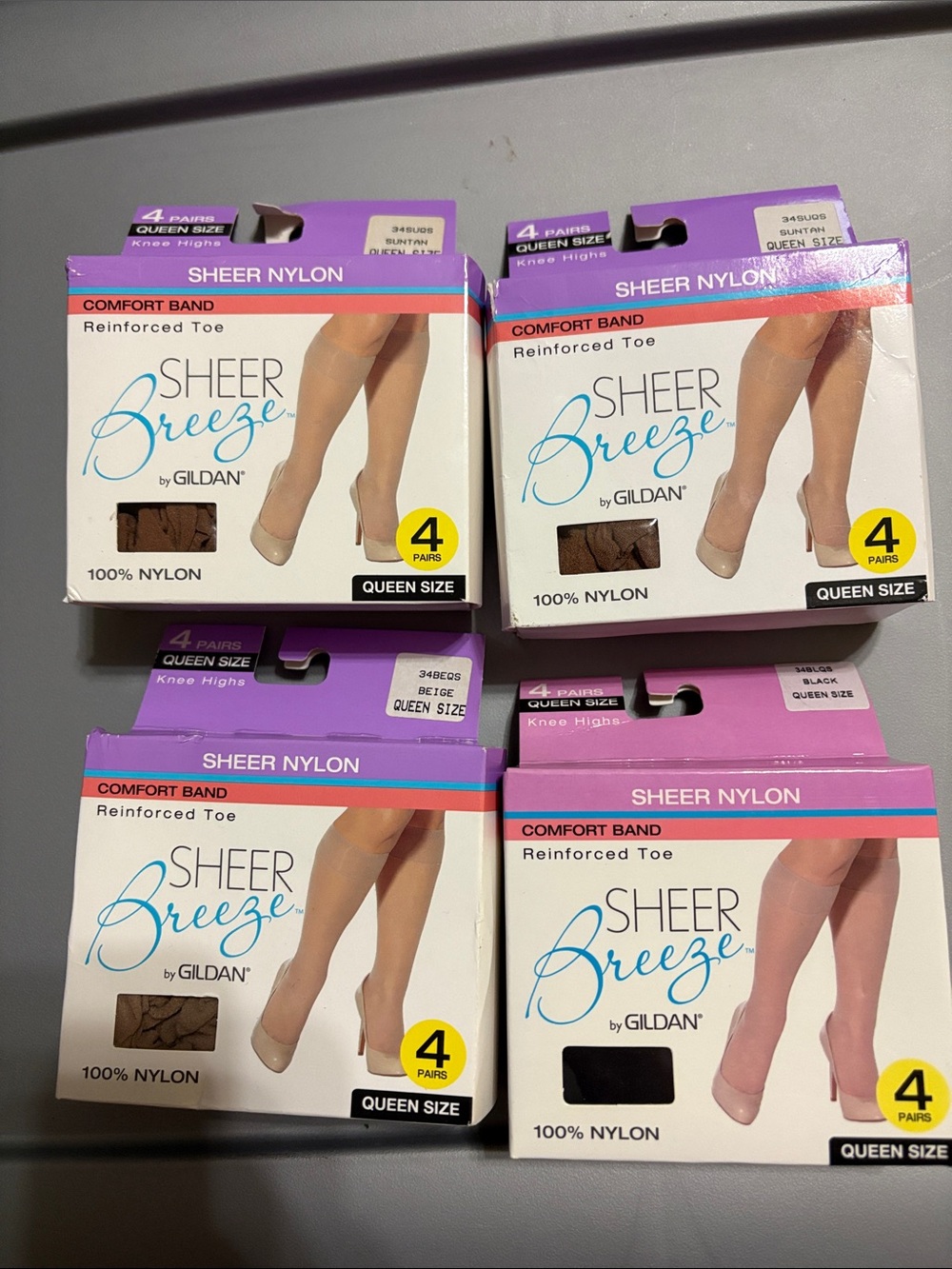 NWT Gildan Sheer Breeze Sheer Nylon Knee Highs
